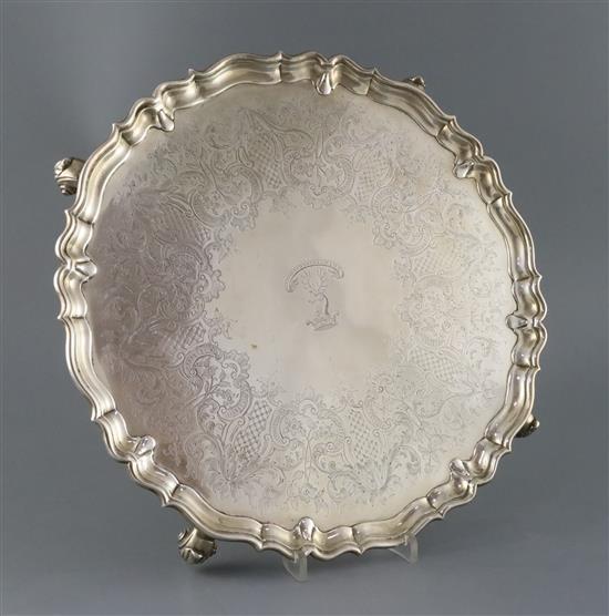 A George II silver shaped circular salver by John Tuite, 47oz.